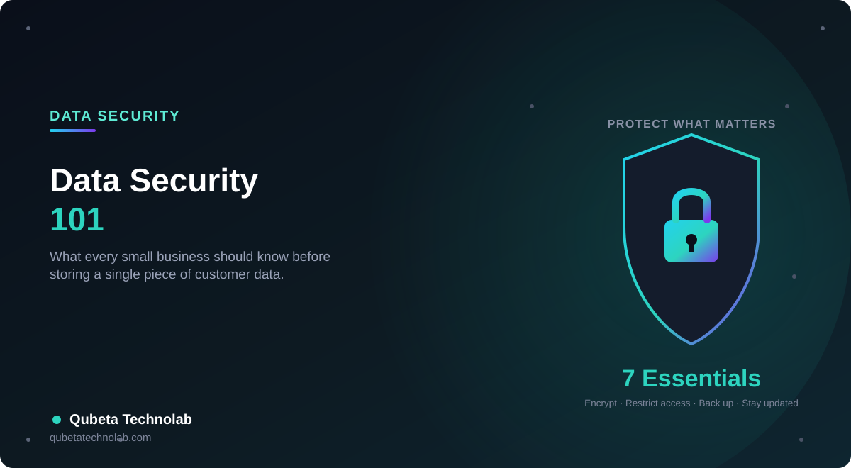 Data Security 101: What Every Small Business Should Know Before Storing Customer Data - Qubeta Technolab